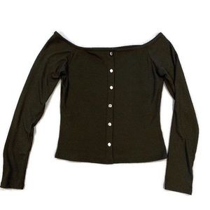 Off the shoulder long sleeve top